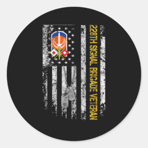 Adesivo Redondo Bandeira Americana 228º Sinal Brigada Militar Vint