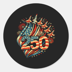 Adesivo Redondo Bandeira Americana 250 Anos 1776-2026 250º Anivers