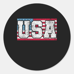 Adesivo Redondo Bandeira Americana 4 De Julho