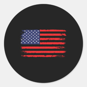 Adesivo Redondo Bandeira Americana 4 de julho Bandeira Americana E