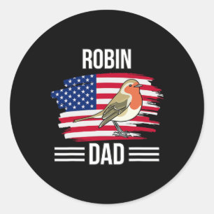 Adesivo Redondo Bandeira Americana 4 De Julho Dia de os pais Robin