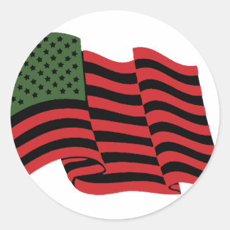 Adesivo Redondo Bandeira Americana Africana