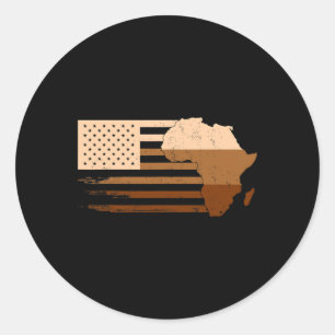 Adesivo Redondo Bandeira Americana Africana Melanin Estados Unidos