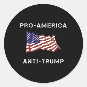 Adesivo Redondo Bandeira Americana Anti-Trump