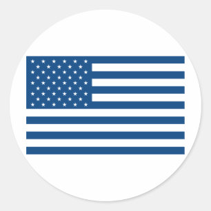 Adesivo Redondo Bandeira americana - azul