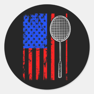 Adesivo Redondo Bandeira Americana Badminton