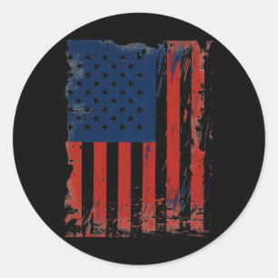 Adesivo Redondo Bandeira Americana Bandeira Dos Estados Unidos Da