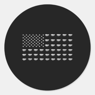 Adesivo Redondo Bandeira Americana Batata Doce Usa Patriotismo Pat