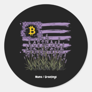 Adesivo Redondo Bandeira Americana Bitmoney BTC Revolução Engraçad