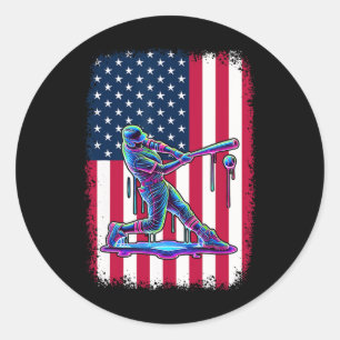 Adesivo Redondo Bandeira Americana Bysebyll Jogador Byt Patriótico