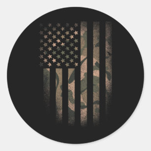 Adesivo Redondo Bandeira Americana Camuflada Usa Tático Militar Ca