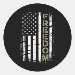 Adesivo Redondo Bandeira americana da liberdade vintage