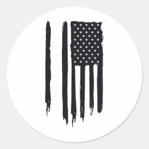 Adesivo Redondo Bandeira Americana da Tundra Rústica do Alasca EUA