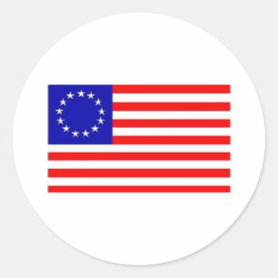 ADESIVO REDONDO BANDEIRA AMERICANA DE 13 ESTRELAS