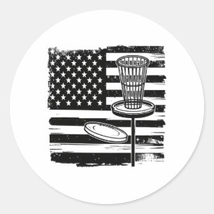 Adesivo Redondo Bandeira Americana de Golf de Disco