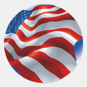 ADESIVO REDONDO BANDEIRA AMERICANA DE ONDULAÇÃO