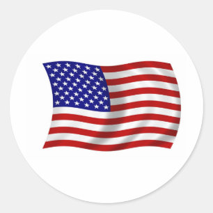 Adesivo Redondo BANDEIRA americana de ondulação dos EUA