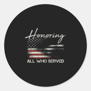 Adesivo Redondo Bandeira americana de veterano masculino homenagea