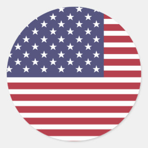 Adesivo Redondo Bandeira Americana Dia da Independência em 4 de j