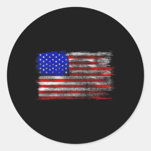 Adesivo Redondo Bandeira Americana Distorcida - Estados Unidos Usa