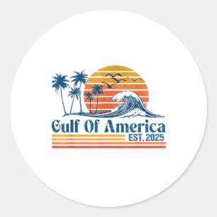 Adesivo Redondo Bandeira Americana Do Golfo De Eua No Leste De 202