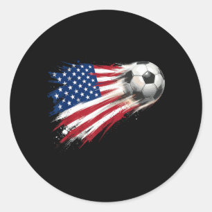 Adesivo Redondo Bandeira Americana Em Bola De Futebol