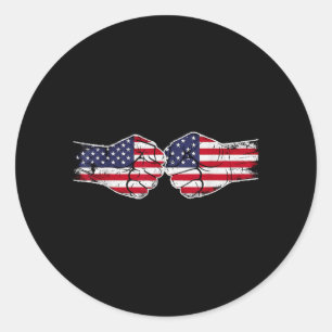 Adesivo Redondo Bandeira Americana EUA Bandeira Vermelha Branca Az