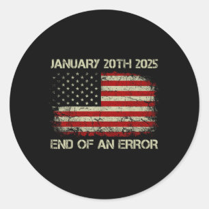 Adesivo Redondo Bandeira Americana Fim De Um Erro 20 De Janeiro De