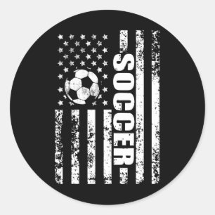 Adesivo Redondo Bandeira Americana Futebol Patriótico Futebol