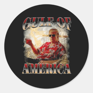 Adesivo Redondo Bandeira Americana G.2025 Do Golfo De Eua