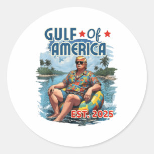 Adesivo Redondo Bandeira Americana G.2025 Do Golfo De Eua
