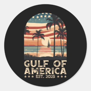 Adesivo Redondo Bandeira Americana G.2025 Do Golfo De Eua