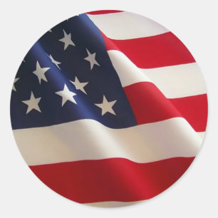 Adesivo Redondo Bandeira americana. Glória velha!