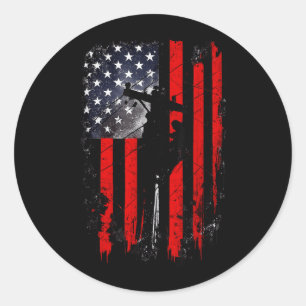 Adesivo Redondo Bandeira Americana Lineman Patriótico Trabalhador