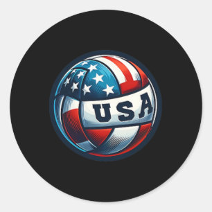 Adesivo Redondo Bandeira Americana no Basquete Patriótica Us 4
