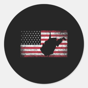 Adesivo Redondo Bandeira Americana No Dia 4 De Julho West Virginia