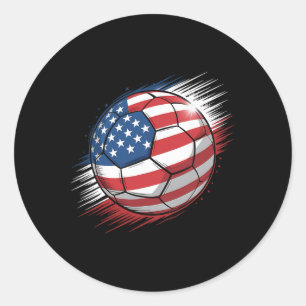 Adesivo Redondo Bandeira Americana No Futebol Ll _1