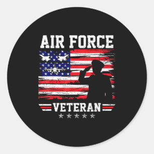 Adesivo Redondo bandeira americana patriota veterano da força aére