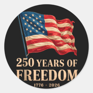 Adesivo Redondo Bandeira americana patriótica 4 de julho 250 anive