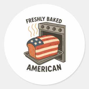 Adesivo Redondo Bandeira Americana Patriótica Americana Freshoca