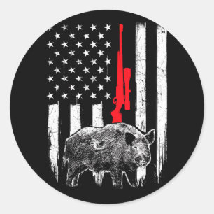 Adesivo Redondo Bandeira Americana Patriótica - Caça a Nave Selvag