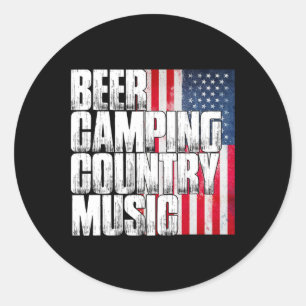 Adesivo Redondo Bandeira Americana Patriótica Música Country Cerve