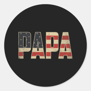 Adesivo Redondo Bandeira Americana Patriótica Ousada do Papai Dia
