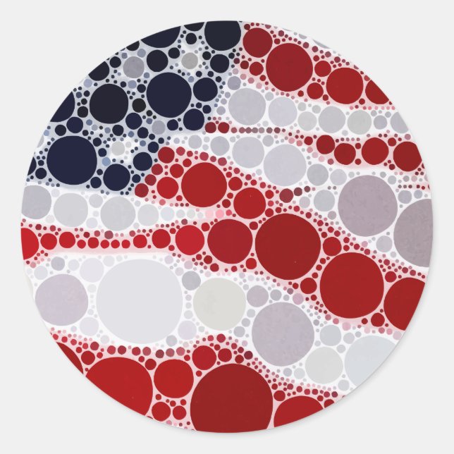 Adesivo Redondo Bandeira Americana Patriótica Única (Frente)