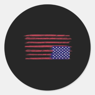 Adesivo Redondo Bandeira Americana Resiste De Cabeça Para Baixo No