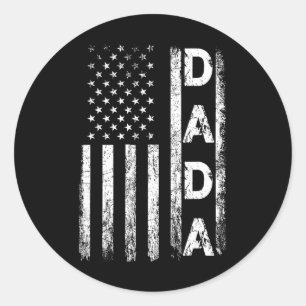 Adesivo Redondo Bandeira Americana Retro Dia de os pais 4 De Julho