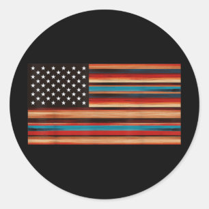 Adesivo Redondo Bandeira Americana Serape Cinco De Mayo Fiesta