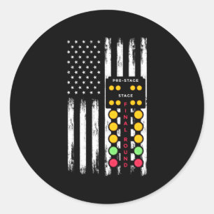 Adesivo Redondo Bandeira Americana Traça Autoguear D