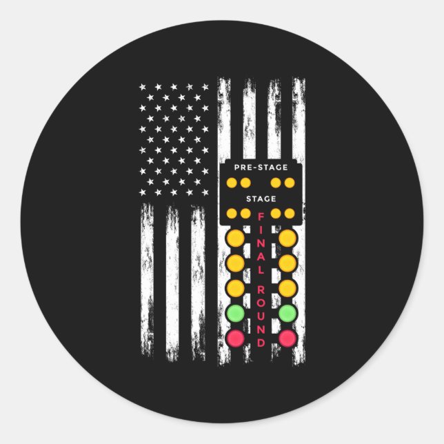 Adesivo Redondo Bandeira Americana Traça Autoguear D (Frente)