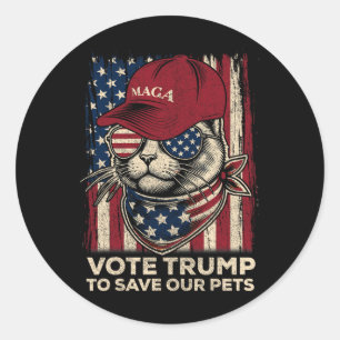 Adesivo Redondo Bandeira Americana Vote Trump Para Salvar Nossos A